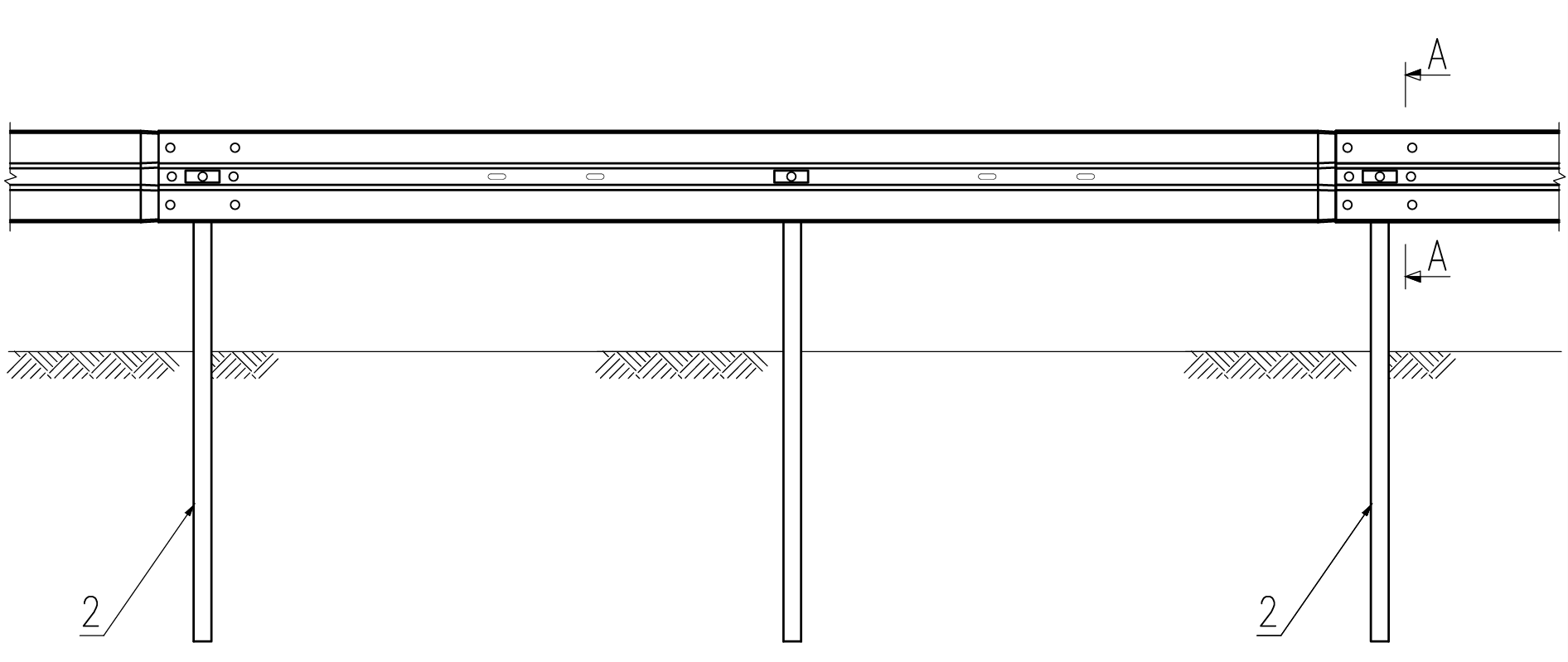 N2W3A ze słupem co 2mb
