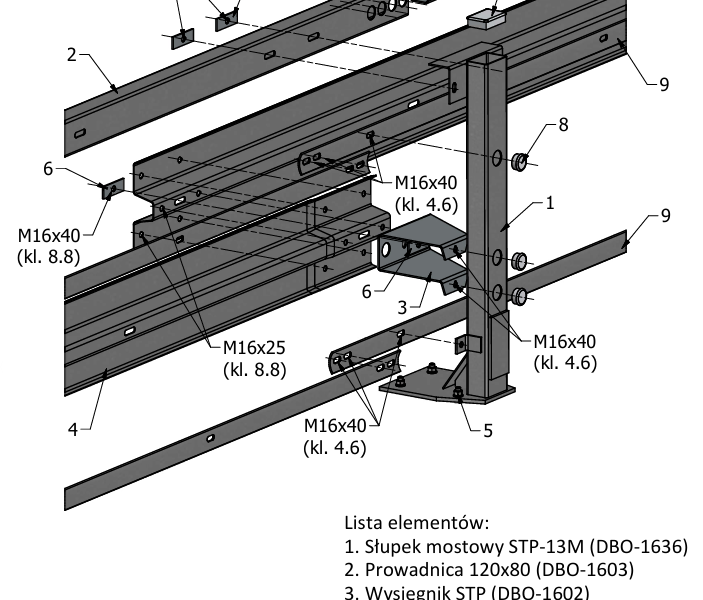 Barieroporęcz mostowa H2W2A słup co 1,33m , h=1120mm