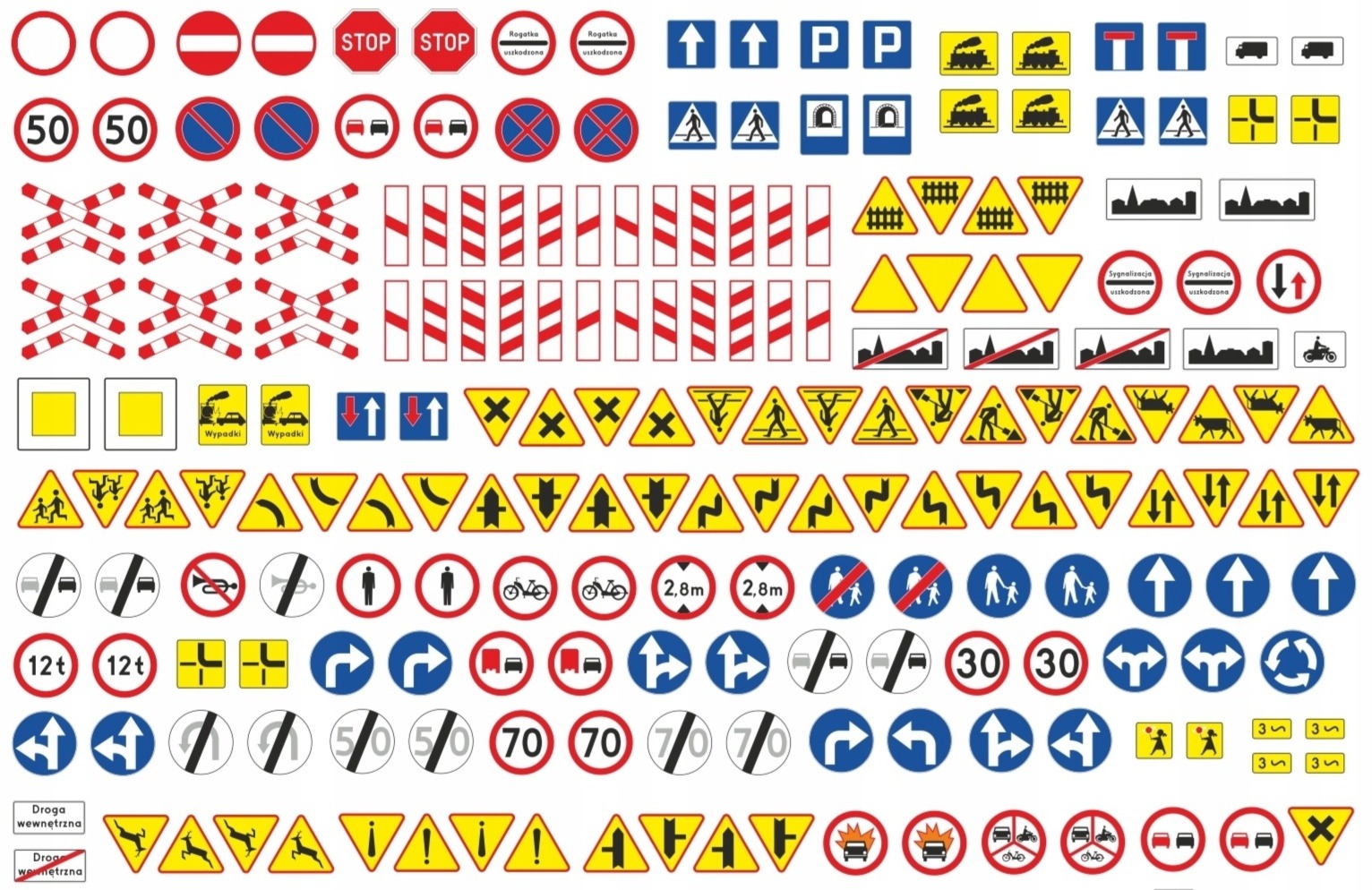Znaki drogowe mini