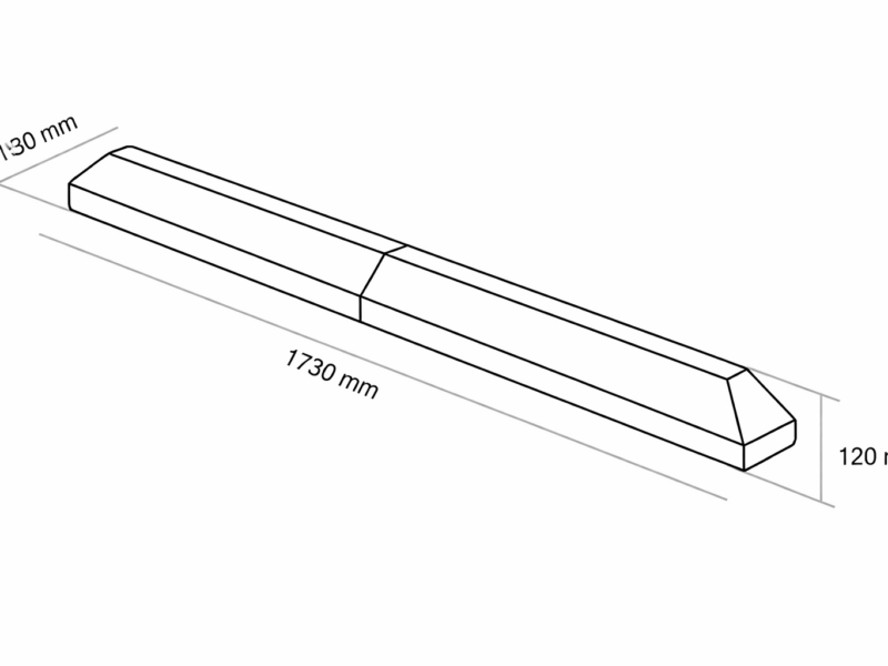Separator ruchu punktowy parkingowy U-25b, VB PS-I (gumowy-długi)